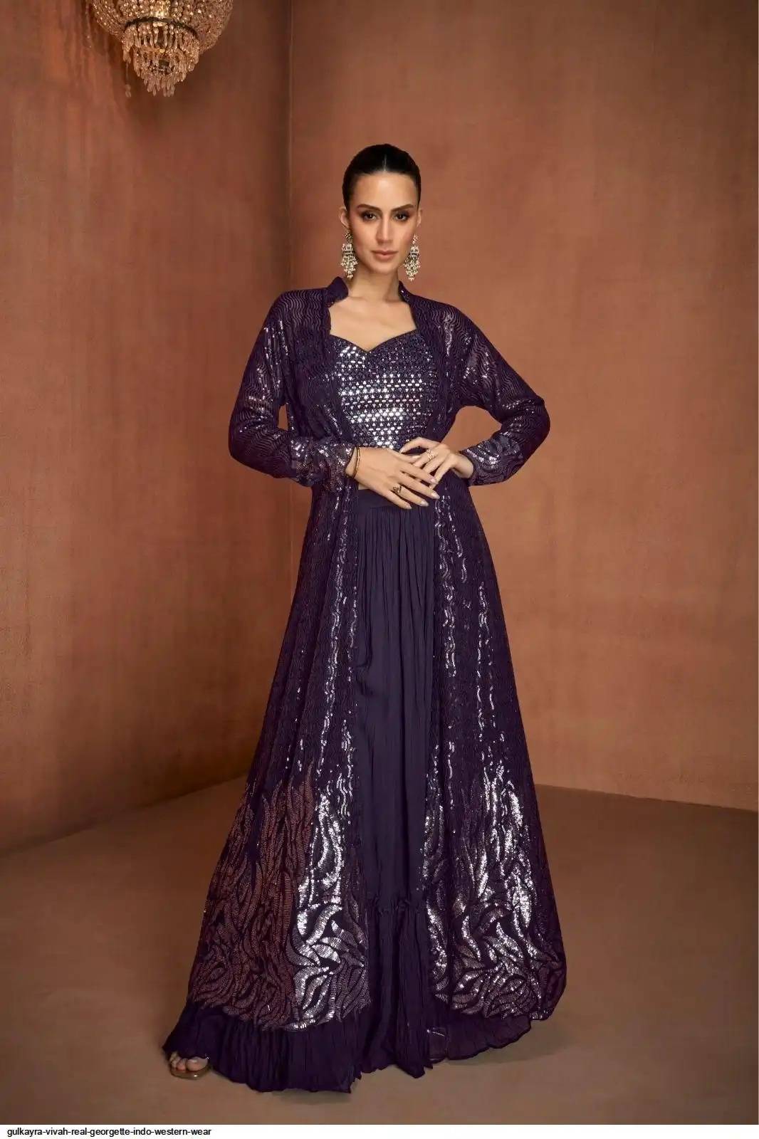 VIVAH BY GULKAYRA 7579 Series Designer Festive Suits Collection Beautiful Stylish Fancy Colorful Party Wear & Occasional Wear Real Georgette Dresses At Wholesale Price